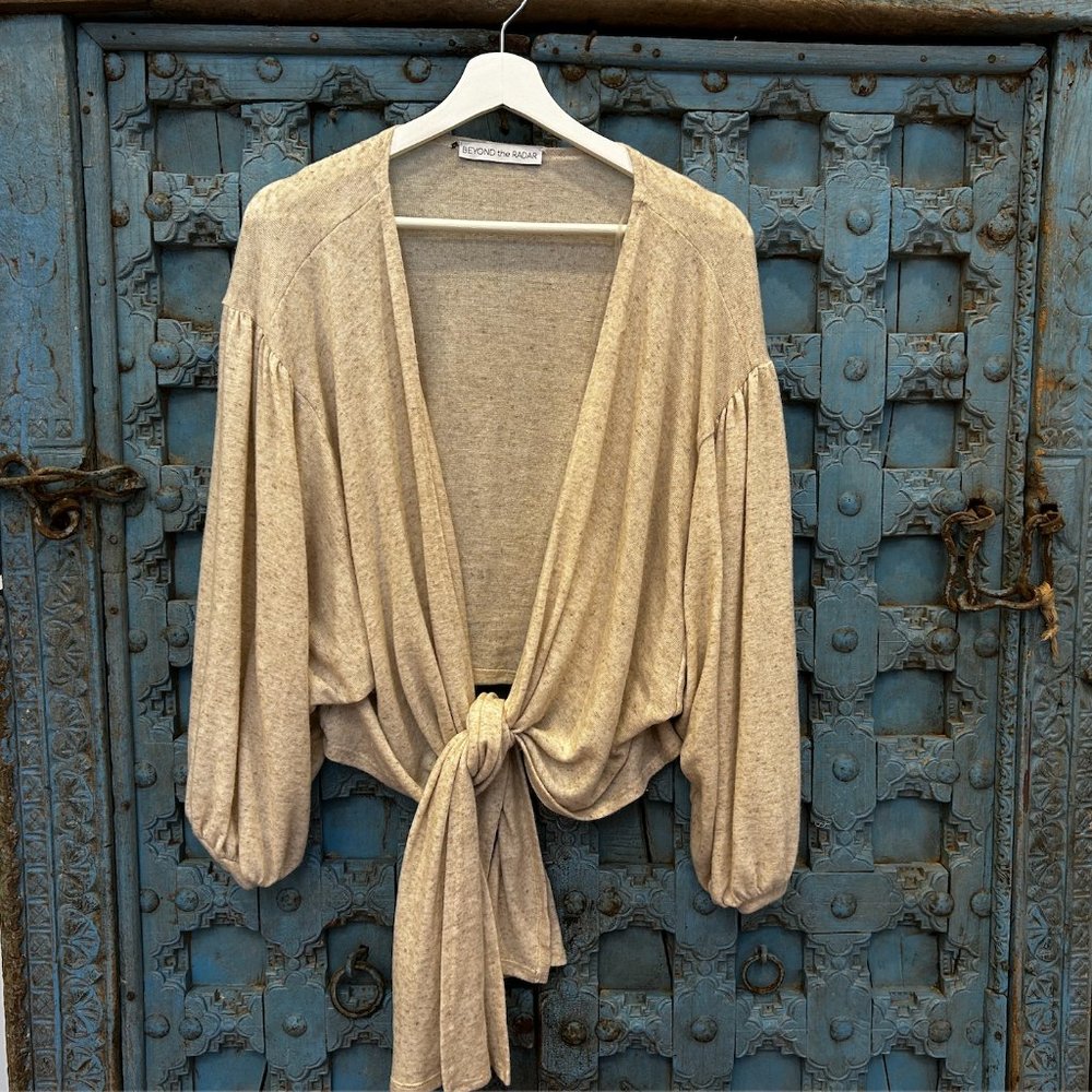 Beyond the Radar front tie cardigan